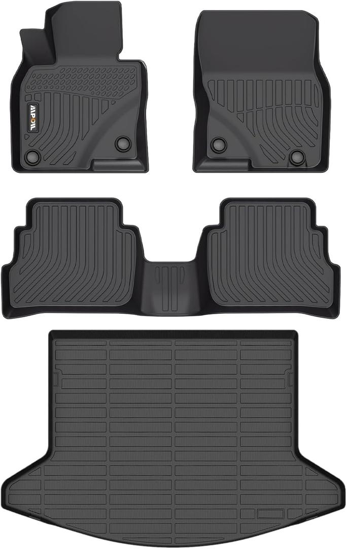 AIPOIL Floor Mats & Cargo Liner Set for 2017-2022 Mazda CX5 All Weather Protection TPE Anti-Slip Automotive Full Set Custom CX-5 Car Mats Accessories - Black