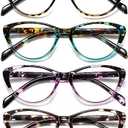 SOCTICK Cat Eye Reading Glasses for Women Blue Light Blocking,Readers for Women 2.0 with Comfort Spring Hinges,Fashion Designer Ladies Eyeglasses, (3 Pack)