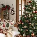 Artmag 24 Pcs Velvet Bows for Christmas Tree Rustic Bows Velvet Christmas Ornaments for Door Garland Wreath Gift Party Holiday Decoration (Width of 5/8",Dark Green)