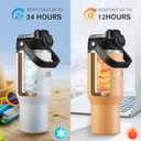 2 x Insulated Tumbler,34 oz Stainless Steel Water Bottle, BPA-Free, Double-Walled Vacuum, Flip Straw for Travel, Keeps Drinks Hot & Cold for 12 Hours,For Outdoors Car Gym Office (Peach)