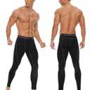 Roadbox Mens Compression Pants Running Tights, Performance Sports Workout Leggings, Athletic Base Layer for Gym Basketball (Black, S)