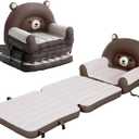 RAPTAVIS Kids Air Sofa Bed Inflatable Mattress, Toddler Flocked Couch Bed with Armrest