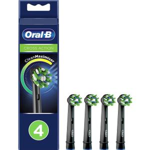 Crossaction Electric Toothbrush Replacement Brush Head Refills, Black , 4 Count (Pack of 1)