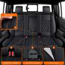AOMSAZTO Seat Covers Fit for Nissan Frontier 2009-2025 2026 Crew Cab Extended Cab Faux Leather Full Set Truck Pickup Car Seat Covers (Black, 5 Seats)