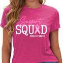 Breast Cancer Shirts Women Pink Ribbon Heart Tshirt Breast Cancer Awareness Tops (Pink, M)