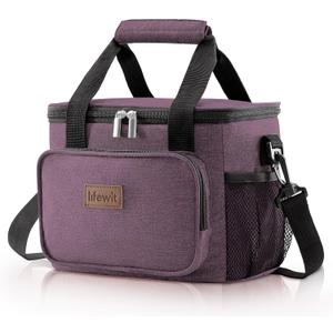 Lifewit Large Lunch Bag Insulated Lunch Box Soft Cooler Cooling Tote for Adult Men Women, Purple 12-Can (9L)