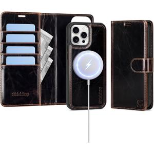 Shieldtop Compatible with Magsafe Magnetic 2 in 1 Detachable iPhone 14 Pro Max Wallet Case with Card Holder Credit Slots Men Women,PU Leather RFID Blocking Flip Kickstand for Apple 14 ProMax,(Coffee)
