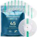 Freestyle Libre 2 Covers Waterproof  45 Libre 2 Sensor Covers, Transparent, Long-Lasting, No Glue on Center, Non-Irritating, Easy to Apply and Remove  Ideal for Sports, Swimming, and Daily Use