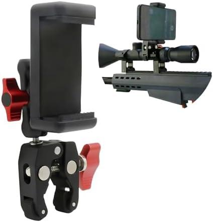 VICTORFIRE Universal Barrel Scope Phone Clamp, Action Camera Gun Mount Adapter, Bike Motorcycle Handlebar Phone Holder (Black)