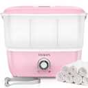 TASALON Hot Towel Steamer for Facials, Hot Towel Warmer Quickly Heats Up in 5 Minutes, Portable Towel Machine Fits 16 Mini Towels, Salon Equipment Towel Warmer for Facials, Spa, Massage, Pink