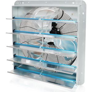 20 Inch Wall Mounted Fan Max Speed 3368 CFM Aluminum Blades Shutter