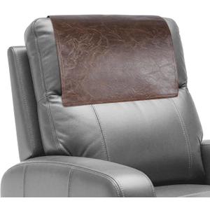 Recliner Headrest Protector,Non Slip Waterproof Headrest Cover,Leather Recliner Headrest Cover for Sofa,Furniture,Living Room,Office Chair (Chocolate Brown) (Hook & Loop)