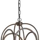 4-Light Chandeliers, Farmhouse Chandelier for Dining Room Light Fixtures, Lantern Metal Kitchen Pendant Light Fixtures, Rustic Cage Chandelier for Bedroom Living Room Kitchen Island Hallway (AJ-029-rust)
