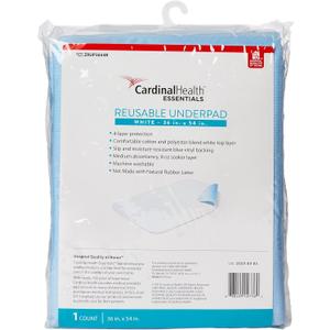 Cardinal Health Essentials Reusable Underpad Polyester/Rayon 36X54" ZRUP3654R 3 Pads