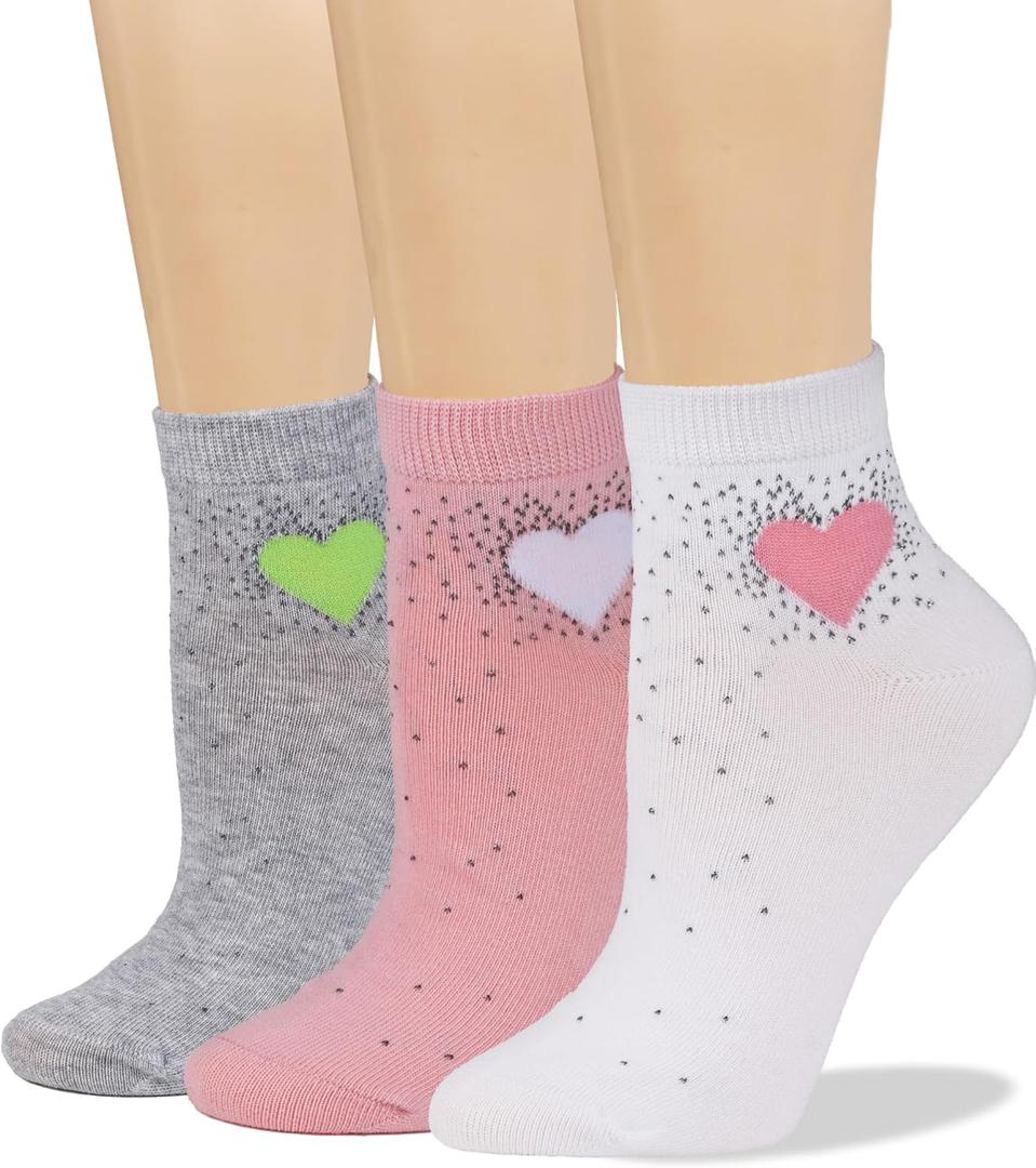 COTTON DAY Women's Soft Combed Cotton Socks Seamless Toe Black White Navy