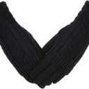 Tomily Winter Warm Knit Fingerless + Touchscreen Texting Thick Cotton Full Gloves 2-in-1 (Black)