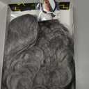 MOONSHOW Short Grey Wigs for Black Women Grey Pixie Cut Wig Short Gray Wigs for Blcak Women Synthetic Gray Curly Pixie Wig for Old Women