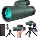 12x50 HD Monocular for Adults High Powered with BAK4 Prism & FMC Lens,Lightweight with Smartphone Adapter, High Powered Monocular with Clear Low Light Vision for Star Watching, Bird Watching, Hiking