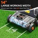 TIECTOWN 14-Inch 13.5 Amp 2-in-1 Electric Dethatcher and Scarifier with 11.5-Gallon Collection Bag, Lawn Dethatcher with 5-Position Depth Adjustment, Blade Replacement Without Tool - Orange