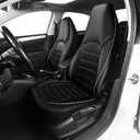 TOYOUN Classic Universal PU Leather Car Front Seat Covers High Back Bucket Seat Cover - Fit Most Cars, Trucks, SUVS, or Vans 2 PCS Gray Trim Auto Seat Covers Set Car Seat Protector for All Seasons