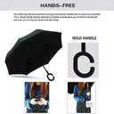 SIEPASA 49/56 Inch Inverted Reverse Upside Down Umbrella, Extra Large Double Canopy Vented Windproof Waterproof Stick Golf Umbrellas with C-shape Handle.