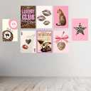 8pcs Self-Adhesive Trendy Leopard Canvas Wall Art Cheetah Prints Wall Decor Pictures Lucky 8 Ball Posters Preppy Aesthetic Paintings for Girls Bedroom Decorations (8x12inch(20x30cm)x9)