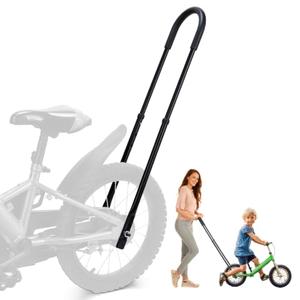 Kids Bike Training Handlebar | Parent Push Assist Handle for 12–16 Inch Bicycles, Adjustable Height Ergonomic Back-Saving Design, Easy Install (Not for Balance Bikes), Black