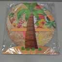 3-Tier Cupcake Stand - Palm Tree Party Decor for Luau, Hawaiian & Tropical Themed Events - Multi-Colored Cardboard Tiered Tray for Beach & Pool Party Decorations (Green)