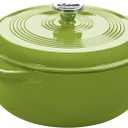 Lodge Essential Enamel Cast Iron Dutch Oven - Perfect for Bread Baking, Braising, Marinating & Slow Cooking - Features Moisture-Sealing Lid & Dual Handles - Kitchen Essentials - 6 Quarts - Avocado