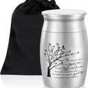 Small Urn for Human Ashes Keepsake Aluminium 3 inches Keepsake Cremation Urn for Ashes for Men Women-Silver