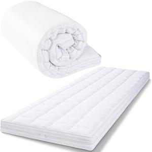 4Inch Cot Mattress Topper, Quilted Soft Portable Pads for Camping with Washable Cover, Memory Foam Sleeping Pads Only, Roll Up Floors Mat, 75"x30", Beige (30x75 Inch)