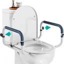 Toilet Safety Rails (250lb)  Adjustable Toilet Safety Rails, Toilet Bar for Elderly Adults, Toilets Rails for Seniors, Toilet Seat with Handles for Elderly & DisabledEasy Installation2 Pack