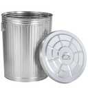 Gardenised Round Galvanized Steel, 20 Gallon Trash Can with Lid - Durable Metal Bucket for Backyard, Lawn, Garden and Yard Use - Weather-Resistant Garbage Can for Indoor and Outdoor, 17.75-inch