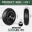 13 Inch 1 PC Rubber Pneumatic Replacement Tires and Wheels 4.00-6 with 5/8'' Axle Bore Hole, Inflated Air Wheel for Wheelbarrow/Wagon/Hand Truck/Trolley/Garden Scooter etc.