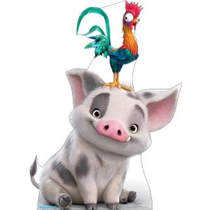 Cardboard People Pua & Heihei Cardboard Cutout - Moana 2, One Size