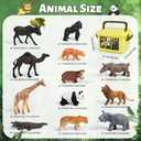 FRUSE Safari Animals Figures Toys, 12PCS Wild Zoo Figurines, Realistic African Jungle Playset With Panda, Lion, Elephant, Educational Learning Toys for Toddlers Kids 3-5
