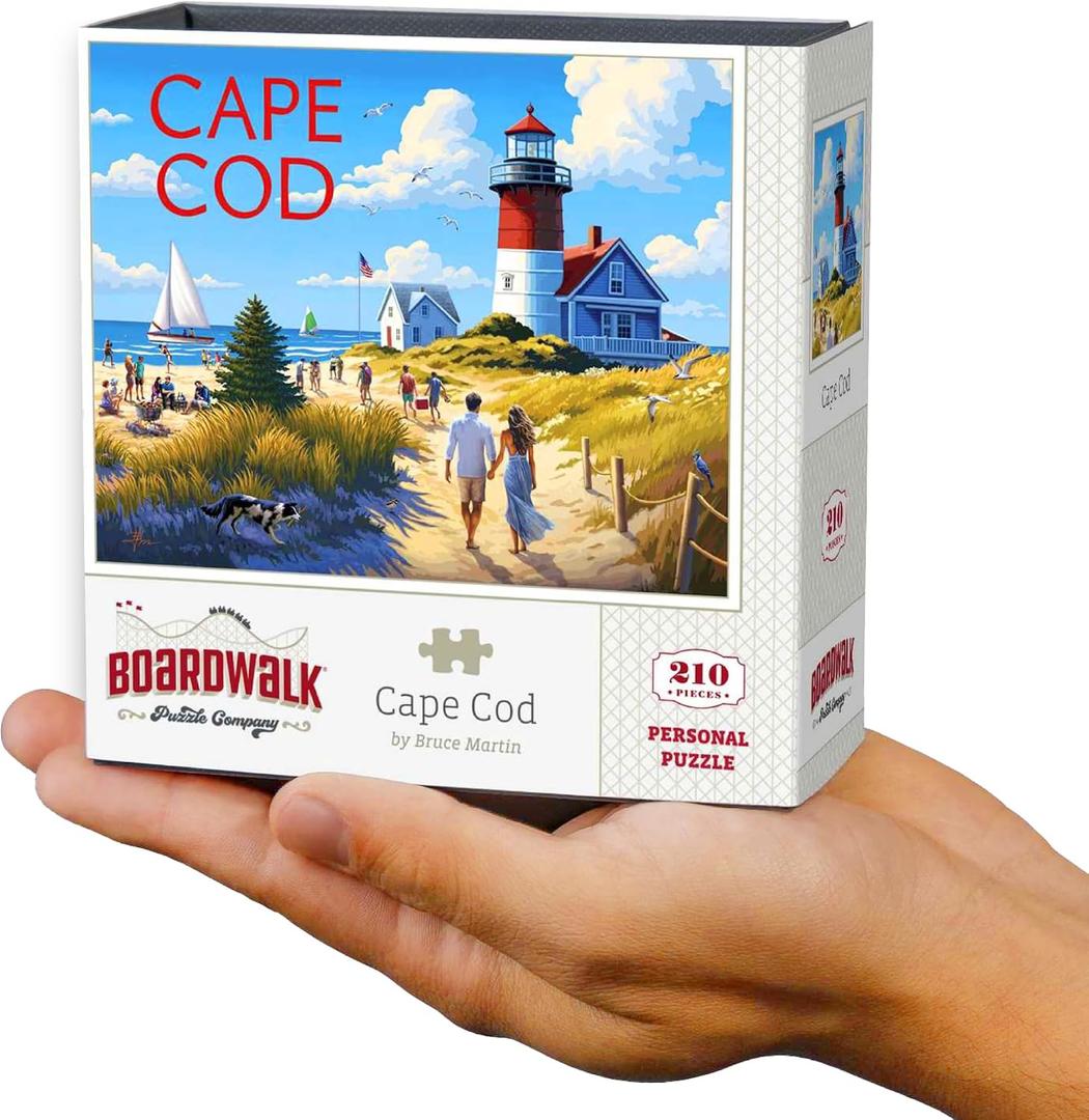 Boardwalk Cape Cod 210 Piece Personal Puzzle, Jigsaw Puzzles with Premium Box, Massachusetts Gifts for Adults, 6"x8"
