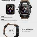 ULTIMAL Rugged Case with Band for Apple Watch 44mm,Compatible with Apple Watch Series SE 3/SE 2/SE Generation/6/5/4, Military Grade Shockproof Bumper Cover for iWatch Tactical Band Men (Coffee Brown, 44mm)
