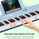 The ONE Smart Keyboard COLOR 61 Keys Piano Keyboard, Music Keyboard with 256 Timbres, 64 Polyphony, 2 Speakers, Built-in LED Lights and Free Apps (Blue), 35.12 x 11.73 x 3.37 inches
