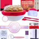 Premium Sourdough Starter Kit - Sourdough Bread Baking Supplies with Handmade 9" Indonesian Rattan Basket, Sourdough Starter Jar, Stainless Whisk, Silicone Sling, Stencils, Scoring Tools-20 Piece