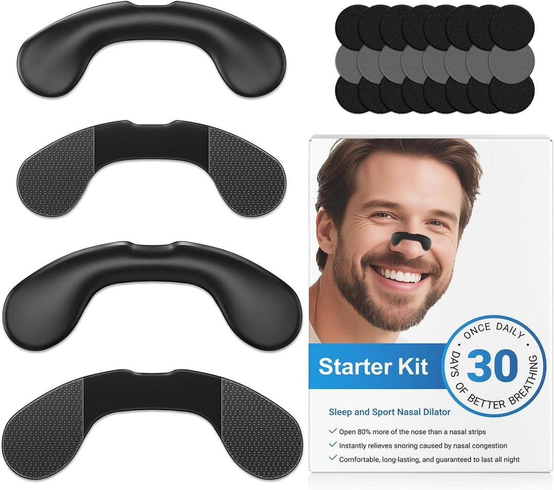 Nasal Strips for Snoring,Extra Strength Snoring Solution Nose Strips,Improve Breathing and Sleep Quality (30 Count, Black)