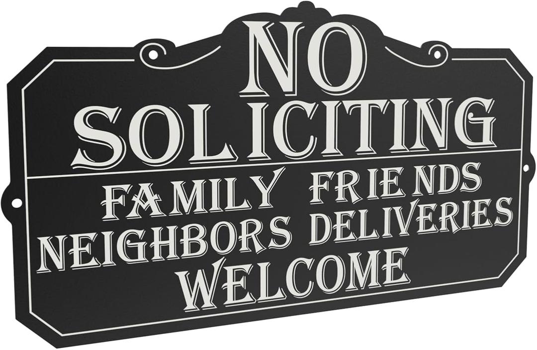 2 x No Soliciting Sign for House, 13.4x8 Inch Wall Mounted, Acrylic No Soliciting Sign, Easy Install, Home, Office, front, Doors, Walls, Windows,