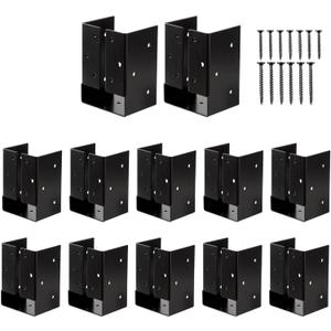 Gawicpy Concealed Joist Hangers, (12PCS), 4"x6", with Screws, Outdoor Trim Concealed Flanges, for Beam,Swing, Handrail,Fence (12, 4"x6")