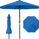 9ft Patio Umbrella with Push Button Tilt and Crank,Outdoor Market Table Umbrella UV Protection 8 Sturdy Ribs for Backyard,Garden,Pool,Deck(Royal Blue)