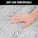 Genovega Bathroom Rug,Non-Slip Bath Mat,Soft Cozy Shaggy Thick Bath Rugs for Bathroom (Dark Grey)