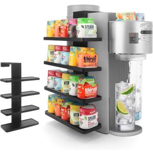 Flavor Pods Holder Compatible With Ninja Thirsti,Side-Mounted 4-tier Flavor Storage Holder Holds 20 Flavore Water Drops,Wooden Organizer for Ninja Thirsti WC1001/WC2002 Soda Maker Drink System