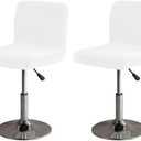 Bar Stools Cover with Back Velvet Barstools Slipcovers Stretch Counter Height Bar Stool Covers Protector Square Swivel Barstool Covers for Kitchen Bar Set of 2 White