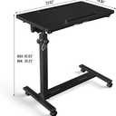 Adjustable Overbed Bedside Table, Hospital Bed Table with Wheels, Portable Rolling Desk, Mobile Small Standing Desk, Rolling Laptop Stand, Computer Cart (23.62inch)