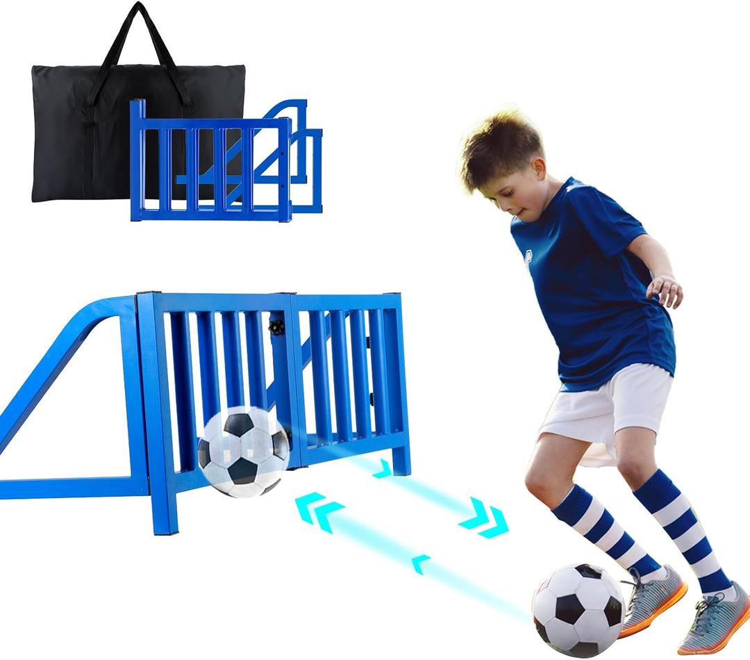 Foldable Soccer Rebounder Board with Metal Frame, Adjustable Angles/Heights, Portable Storage Design, Soccer Training Equipment for Precision Passing/Shooting Drills
