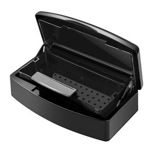 Aifeiter Nail Tool Sterilizer Box,Plastic Sterilizing Tray,The Disinfection Box for Nail Art Tools is Applicable to Nail Art Tools, Tweezers, Hair Salons, Spas and Manicure Equipment-Black